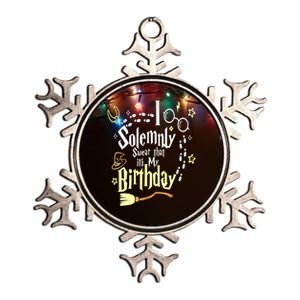 I Solemnly Swear That It's My Birthday Funny Metallic Star Ornament