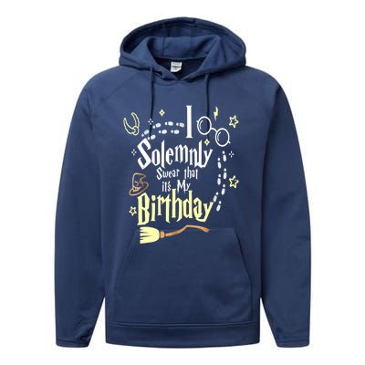 I Solemnly Swear That It's My Birthday Funny Performance Fleece Hoodie