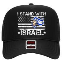 Israel Strong shirt Pray For Israel US Israel Flag High Crown Mesh Back Trucker Hat