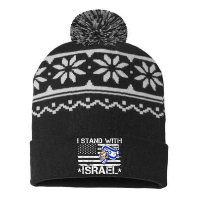 Israel Strong shirt Pray For Israel US Israel Flag USA-Made Snowflake Beanie