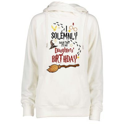 I Solemnly Swear That It's My Daughters' Birthday Womens Funnel Neck Pullover Hood