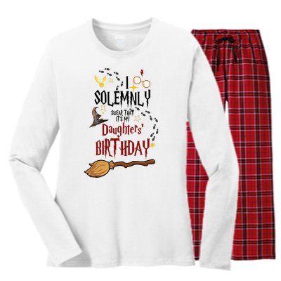 I Solemnly Swear That It's My Daughters' Birthday Women's Long Sleeve Flannel Pajama Set 