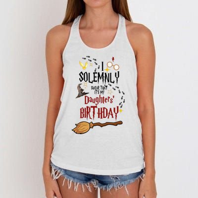 I Solemnly Swear That It's My Daughters' Birthday Women's Knotted Racerback Tank