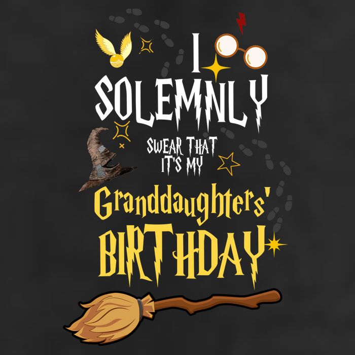 I Solemnly Swear That It's My Granddaughters' Birthday 7 Panel Mesh Trucker Snapback Hat