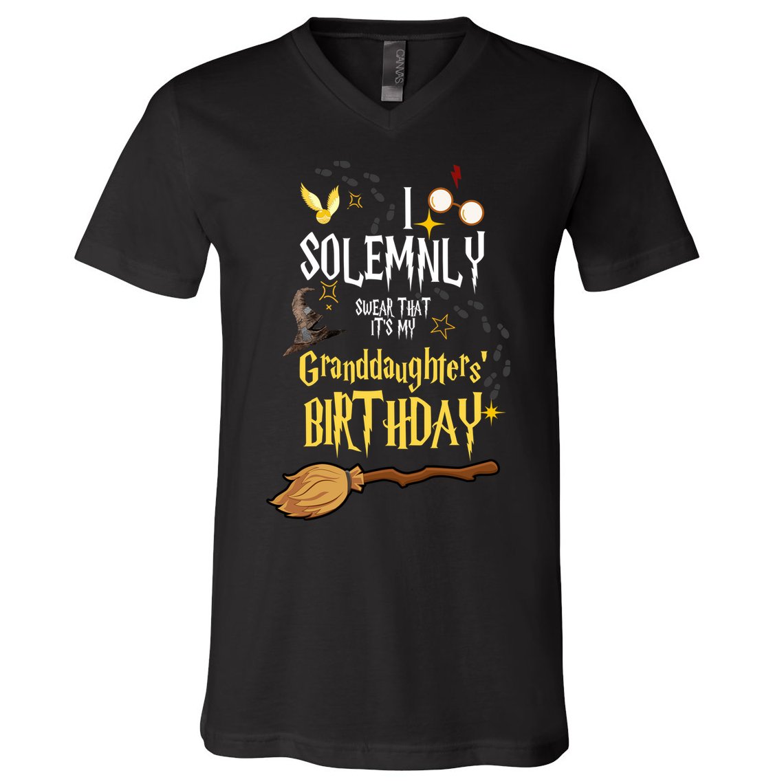 I Solemnly Swear That It's My Granddaughters' Birthday V-Neck T-Shirt