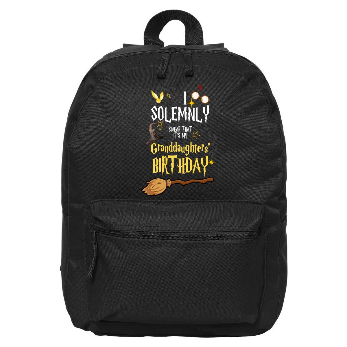 I Solemnly Swear That It's My Granddaughters' Birthday 16 in Basic Backpack