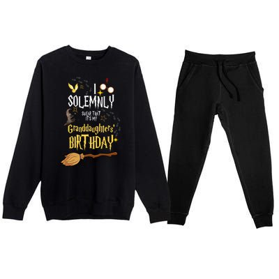 I Solemnly Swear That It's My Granddaughters' Birthday Premium Crewneck Sweatsuit Set