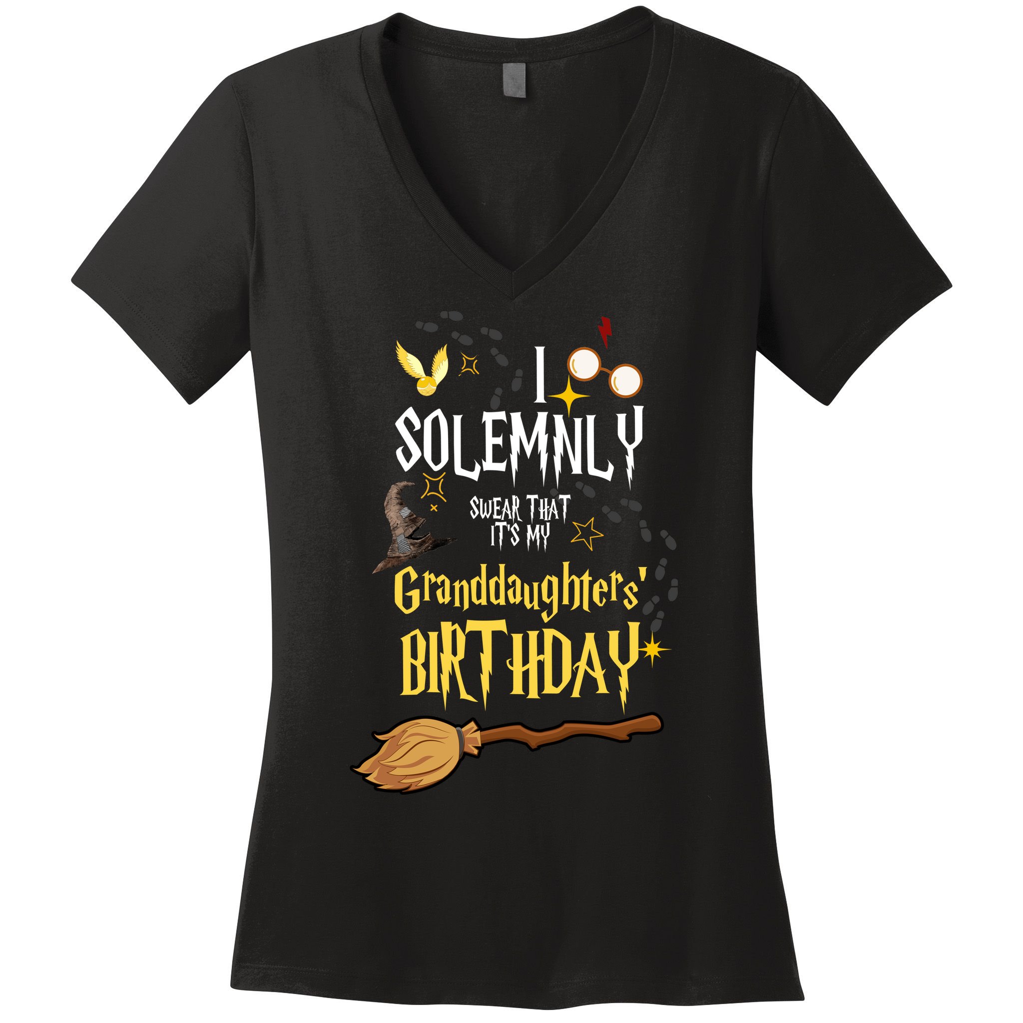 I Solemnly Swear That It's My Granddaughters' Birthday Women's V-Neck T-Shirt