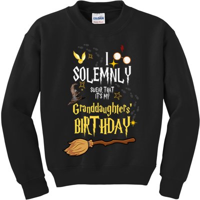 I Solemnly Swear That It's My Granddaughters' Birthday Kids Sweatshirt