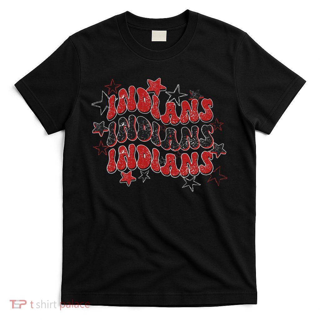 Indians School Spirit Red And Black Spirit Wear T-Shirt