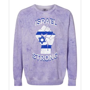 Israel Strong Support Stand With Israel Love Jewish Pride Colorblast Crewneck Sweatshirt