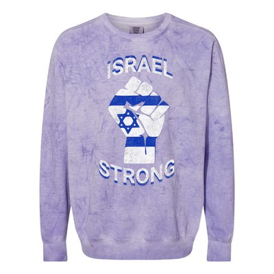 Israel Strong Support Stand With Israel Love Jewish Pride Colorblast Crewneck Sweatshirt