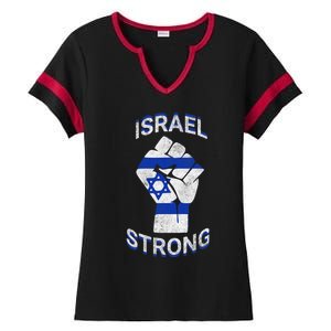 Israel Strong Support Stand With Israel Love Jewish Pride Ladies Halftime Notch Neck Tee