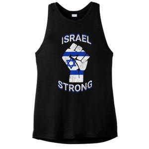 Israel Strong Support Stand With Israel Love Jewish Pride Ladies PosiCharge Tri-Blend Wicking Tank