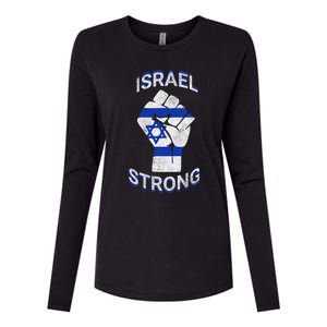 Israel Strong Support Stand With Israel Love Jewish Pride Womens Cotton Relaxed Long Sleeve T-Shirt