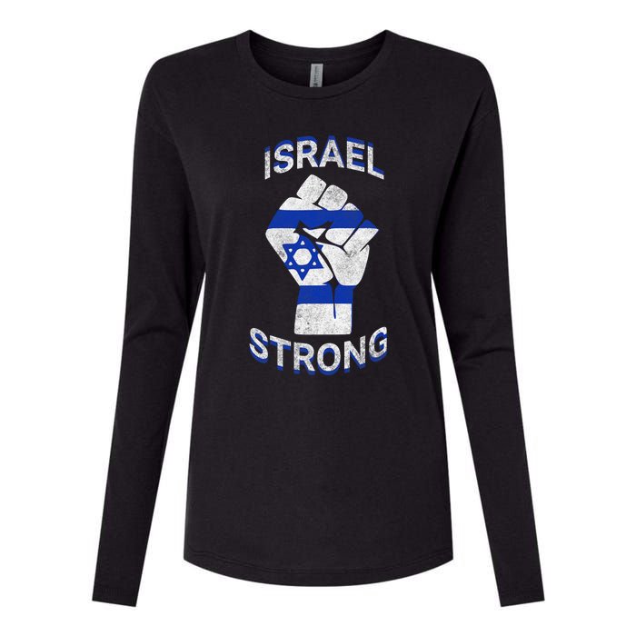 Israel Strong Support Stand With Israel Love Jewish Pride Womens Cotton Relaxed Long Sleeve T-Shirt