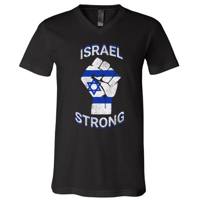 Israel Strong Support Stand With Israel Love Jewish Pride V-Neck T-Shirt