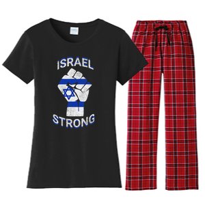 Israel Strong Support Stand With Israel Love Jewish Pride Women's Flannel Pajama Set