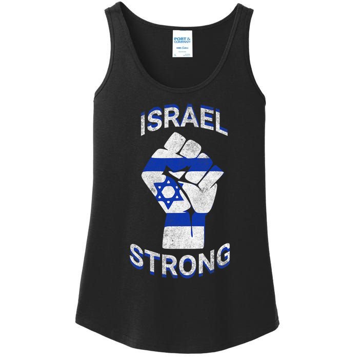 Israel Strong Support Stand With Israel Love Jewish Pride Ladies Essential Tank