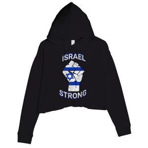 Israel Strong Support Stand With Israel Love Jewish Pride Crop Fleece Hoodie