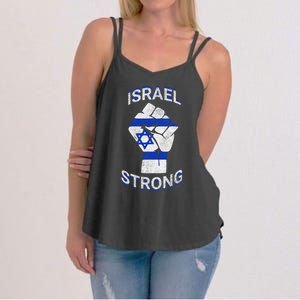 Israel Strong Support Stand With Israel Love Jewish Pride Women's Strappy Tank