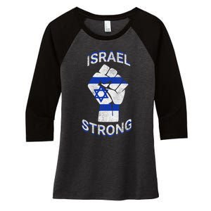 Israel Strong Support Stand With Israel Love Jewish Pride Women's Tri-Blend 3/4-Sleeve Raglan Shirt