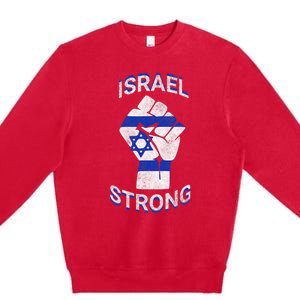 Israel Strong Support Stand With Israel Love Jewish Pride Premium Crewneck Sweatshirt