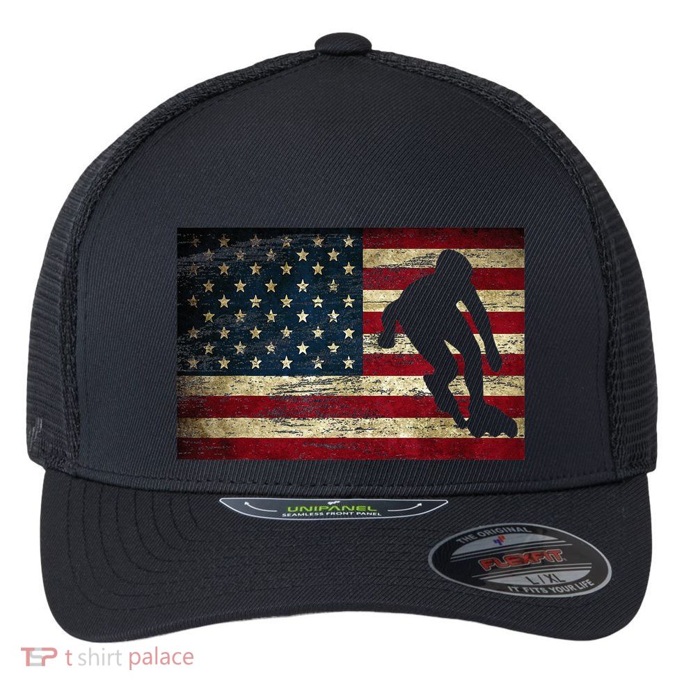 Inline Speed Skating American Flag Roller Blading Flexfit Unipanel Trucker Cap
