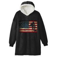Inline Speed Skating American Flag Roller Blading Hooded Wearable Blanket