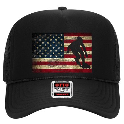 Inline Speed Skating American Flag Roller Blading Trucker Hat
