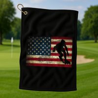 Inline Speed Skating American Flag Roller Blading Golf Towel