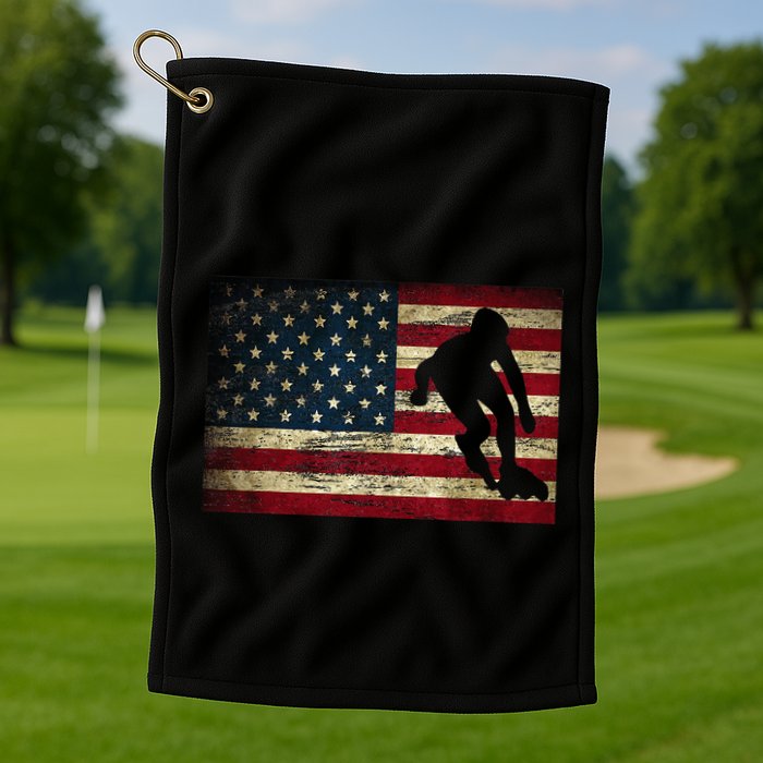 Inline Speed Skating American Flag Roller Blading Golf Towel