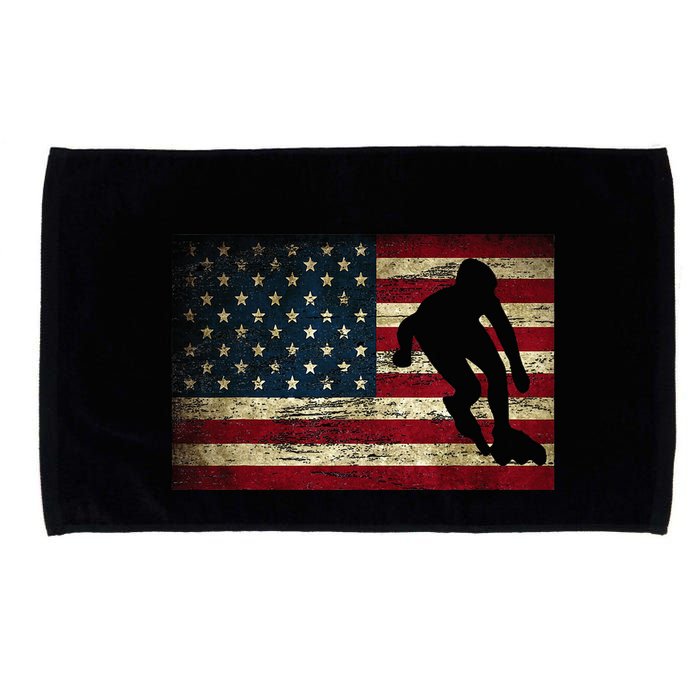 Inline Speed Skating American Flag Roller Blading Microfiber Hand Towel