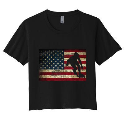 Inline Speed Skating American Flag Roller Blading Crop Top