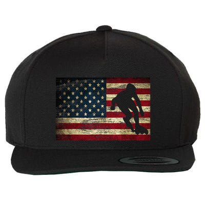 Inline Speed Skating American Flag Roller Blading Wool Snapback Cap