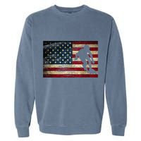 Inline Speed Skating American Flag Roller Blading Garment-Dyed Sweatshirt