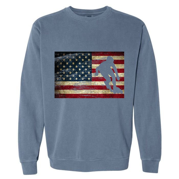 Inline Speed Skating American Flag Roller Blading Garment-Dyed Sweatshirt