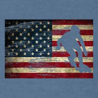 Inline Speed Skating American Flag Roller Blading Garment-Dyed Sweatshirt