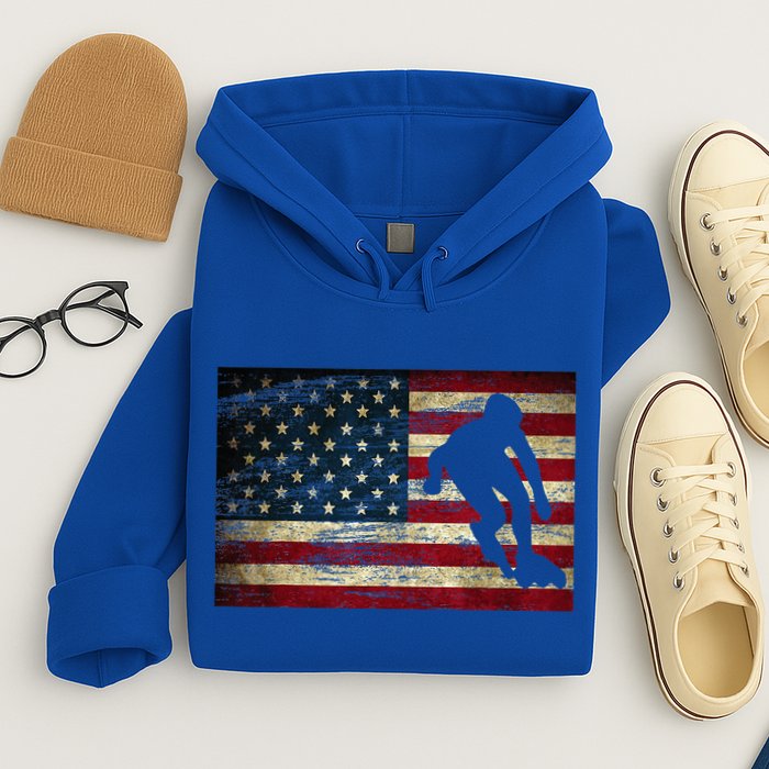 Inline Speed Skating American Flag Roller Blading Hoodie