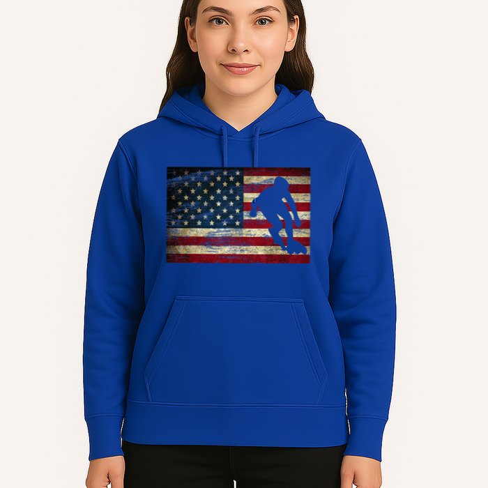 Inline Speed Skating American Flag Roller Blading Hoodie