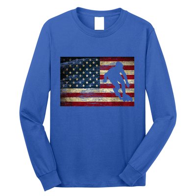 Inline Speed Skating American Flag Roller Blading Long Sleeve Shirt