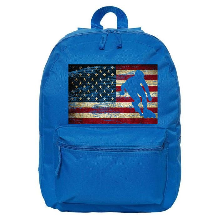 Inline Speed Skating American Flag Roller Blading 16 in Basic Backpack