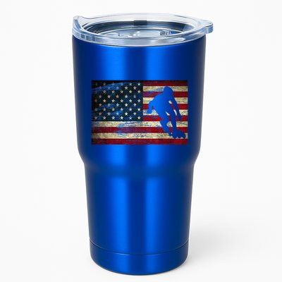 Inline Speed Skating American Flag Roller Blading Tumbler