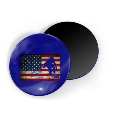 Inline Speed Skating American Flag Roller Blading Magnet