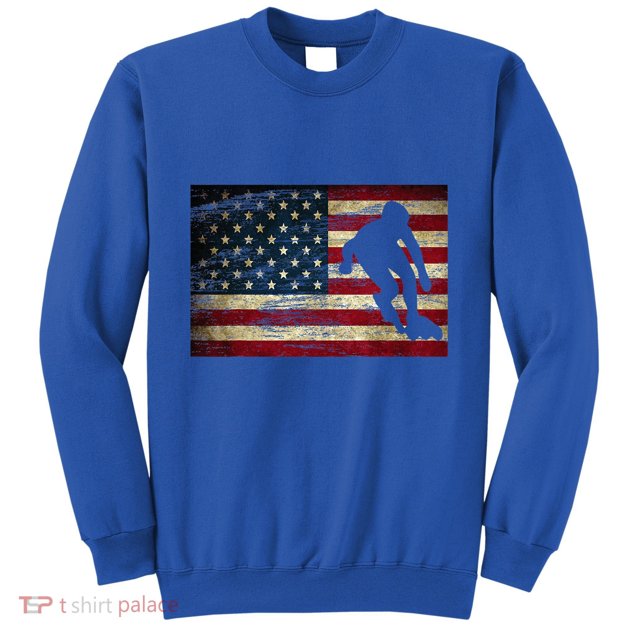 Inline Speed Skating American Flag Roller Blading Tall Sweatshirt