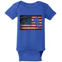 Inline Speed Skating American Flag Roller Blading Baby Bodysuit