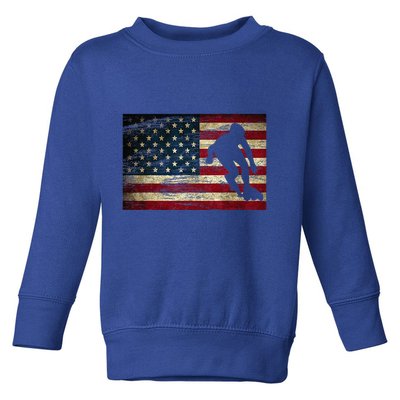 Inline Speed Skating American Flag Roller Blading Toddler Sweatshirt