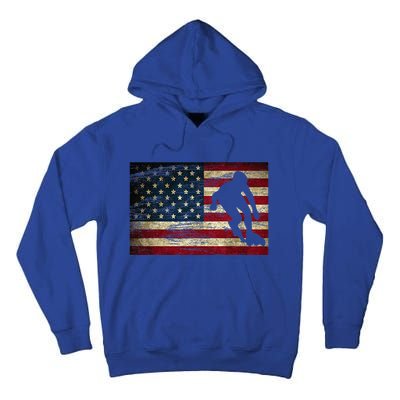 Inline Speed Skating American Flag Roller Blading Tall Hoodie