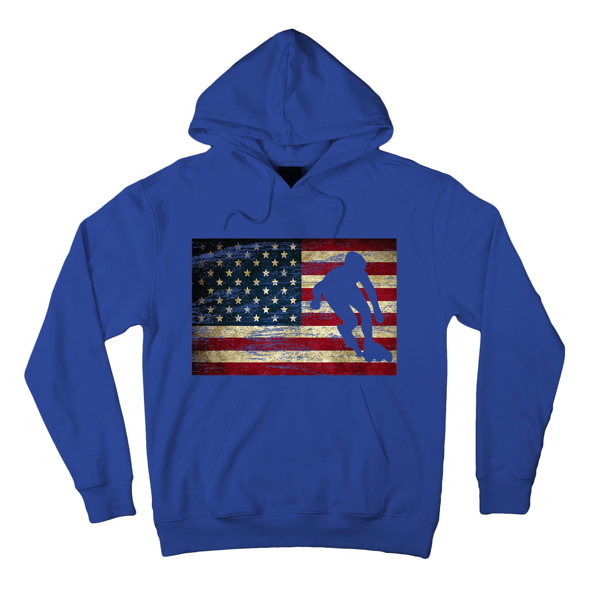 Inline Speed Skating American Flag Roller Blading Tall Hoodie