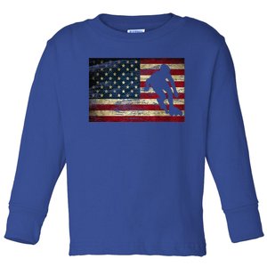 Inline Speed Skating American Flag Roller Blading Toddler Long Sleeve Shirt